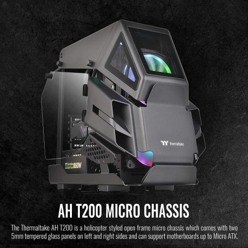 هيكل كمبيوتر العاب شكل هيلوكبتر Thermaltake AH T200 Micro Chassis | يدعم ATX | اسود | طراز AH T200 هيكل كمبيوتر العاب شكل هيلوكبتر Thermaltake AH T200 Micro Chassis | يدعم ATX | اسود | طراز AH T200