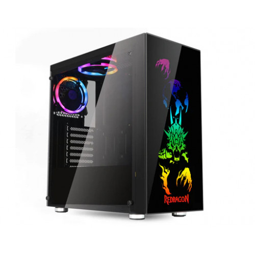 صندوق كمبيوتر العاب Redragon Steeljaw | حجم متوسط | يدعم ATX | من شركة Redragon | اسود | طراز Redragon Steeljaw GC-608