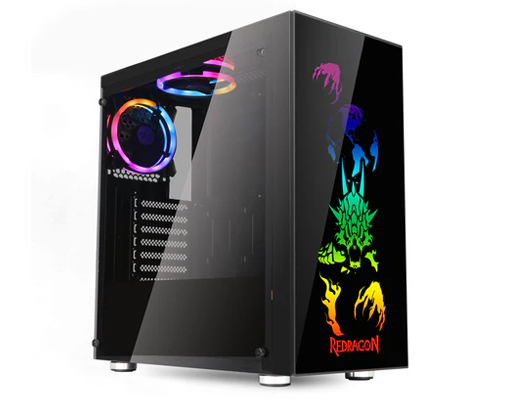صندوق كمبيوتر العاب Redragon Steeljaw | حجم متوسط | يدعم ATX | من شركة Redragon | اسود | طراز Redragon Steeljaw GC-608