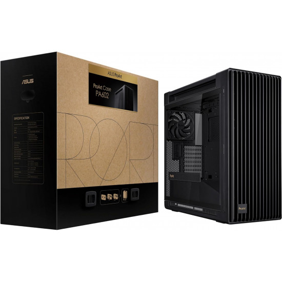 صندوق كمبيوتر العاب  ProArt PA602 | حجم متوسط | يدعم E-ATX | من شركة Asus | اسود | طراز ProArt PA602