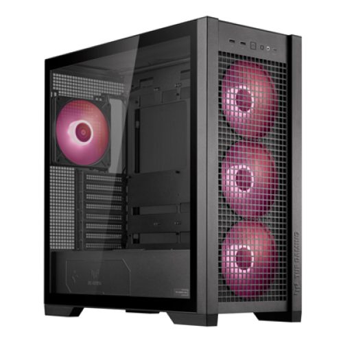 صندوق كمبيوتر العاب  TUF GT302 | حجم متوسط | يدعم ATX | من شركة ARGB | Asus | اسود | طراز H6 Flow Tempered Glass