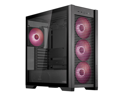 صندوق كمبيوتر العاب  TUF GT302 | حجم متوسط | يدعم ATX | من شركة ARGB | Asus | اسود | طراز H6 Flow Tempered Glass