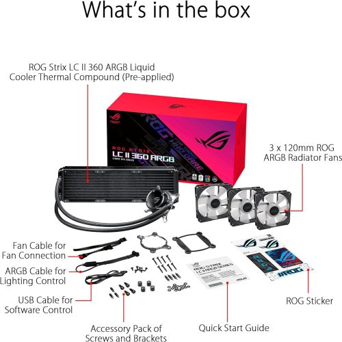 ASUS ROG STRIX LC II 360 ARGB All-in-One Liquid CPU Watercooler Black ASUS ROG STRIX LC II 360 ARGB All-in-One Liquid CPU Watercooler Black