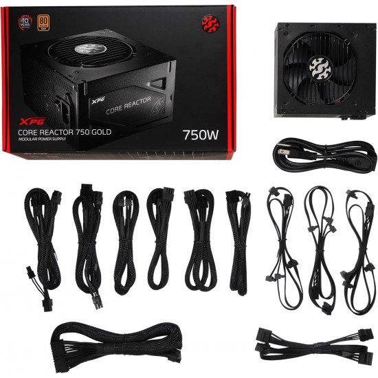 ADATA XPG CORE REACTOR CREACTOR750G-BKCGB 750W is a modular, 80 Plus Gold power supply