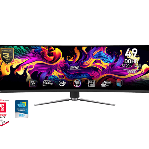 MSI MPG 491CQP QD-OLED Curved Gaming Monitor, 49-inch, DQHD (5120 x 1440), 144Hz