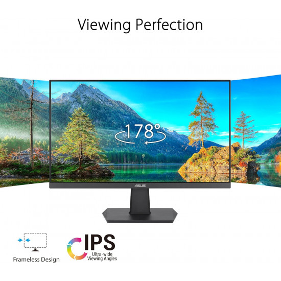 شاشة متعددة الاستخدامات Asus | بدقة FHD  (1920x1080)  | مقاس 27 انش | من شركة اسوس Asus | لوحة IPS | حواف نحيفة | معدل تحديث 100 هرتز | طراز VA27EHF
