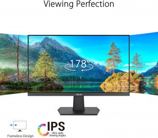 شاشة متعددة الاستخدامات Asus | بدقة FHD  (1920x1080)  | مقاس 27 انش | من شركة اسوس Asus | لوحة IPS | حواف نحيفة | معدل تحديث 100 هرتز | طراز VA27EHF
