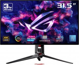 ASUS ROG Swift OLED PG32UCDP 31.5" OLED, Dual Mode (4K 240Hz & FHD 480Hz), 0.03 ms