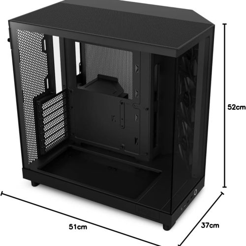 صندوق كمبيوتر العاب H6 Flow Tempered Glass | حجم متوسط | يدعم ATX | من شركة NZXT | اسود | طراز H6 Flow Tempered Glass صندوق كمبيوتر العاب H6 Flow Tempered Glass | حجم متوسط | يدعم ATX | من شركة NZXT | اسود | طراز H6 Flow Tempered Glass