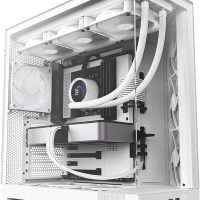 صندوق كمبيوتر العاب  H6 Flow Tempered Glass | حجم متوسط | يدعم ATX | من شركة  NZXT | ابيض | طراز H6 Flow Tempered Glass