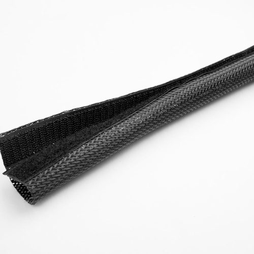 GAMEON GO-5374 Flexible Cable Wrap Sleeve with Hook and Loop Fastener - 85mm/3.3" Width - Black