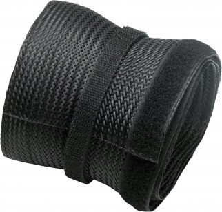 GAMEON GO-5374 Flexible Cable Wrap Sleeve with Hook and Loop Fastener - 85mm/3.3" Width - Black