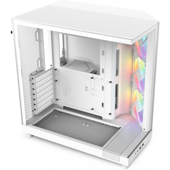 صندوق كمبيوتر العاب H6 Flow RGB | حجم متوسط | يدعم ATX | من شركة NZXT | ابيض | طراز H5 Flow RGB صندوق كمبيوتر العاب H6 Flow RGB | حجم متوسط | يدعم ATX | من شركة NZXT | ابيض | طراز H5 Flow RGB