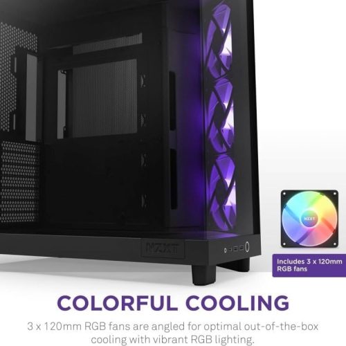 صندوق كمبيوتر العاب H6 Flow RGB | حجم متوسط | يدعم ATX | من شركة NZXT | اسود | طراز H5 Flow RGB صندوق كمبيوتر العاب H6 Flow RGB | حجم متوسط | يدعم ATX | من شركة NZXT | اسود | طراز H5 Flow RGB