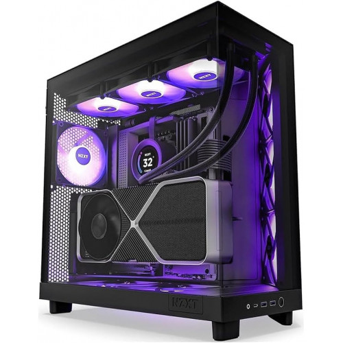 صندوق كمبيوتر العاب H6 Flow RGB | حجم متوسط | يدعم ATX | من شركة NZXT | اسود | طراز H5 Flow RGB صندوق كمبيوتر العاب H6 Flow RGB | حجم متوسط | يدعم ATX | من شركة NZXT | اسود | طراز H5 Flow RGB