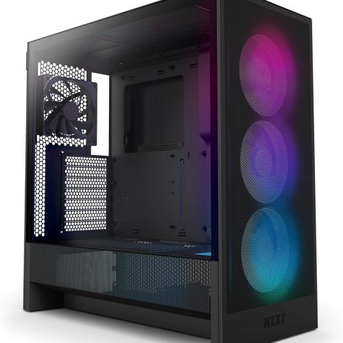 صندوق كمبيوتر العاب H5 Flow RGB | حجم متوسط | يدعم ATX | من شركة NZXT | اسود | طراز H5 Flow RGB صندوق كمبيوتر العاب H5 Flow RGB | حجم متوسط | يدعم ATX | من شركة NZXT | اسود | طراز H5 Flow RGB