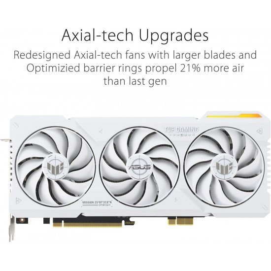 كرت شاشة اسوس توف 4070 تي أي سوبر  ASUS TUF 4070 Ti SUPER | ذاكرة 16GB | تردد مكسور السرعة (OC) | ابيض | طراز  TUFRTX4070TISO16GBTFWHITE
