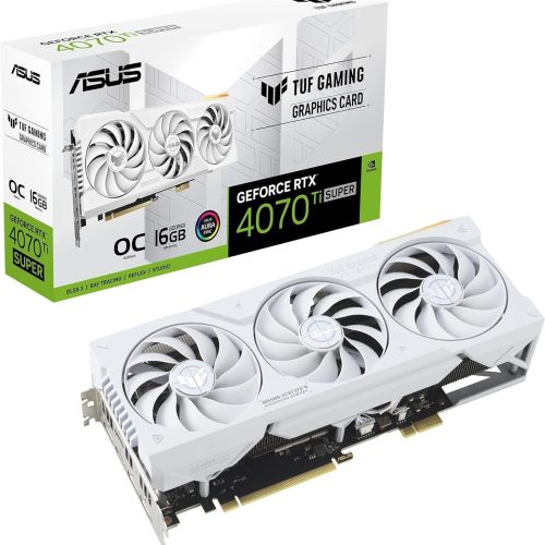 كرت شاشة اسوس توف 4070 تي أي سوبر ASUS TUF 4070 Ti SUPER | ذاكرة 16GB | تردد مكسور السرعة (OC) | ابيض | طراز TUFRTX4070TISO16GBTFWHITE كرت شاشة اسوس توف 4070 تي أي سوبر ASUS TUF 4070 Ti SUPER | ذاكرة 16GB | تردد مكسور السرعة (OC) | ابيض | طراز TUFRTX4070TISO16GBTFWHITE