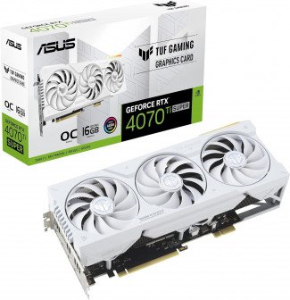 كرت شاشة اسوس توف 4070 تي أي سوبر  ASUS TUF 4070 Ti SUPER | ذاكرة 16GB | تردد مكسور السرعة (OC) | ابيض | طراز  TUFRTX4070TISO16GBTFWHITE
