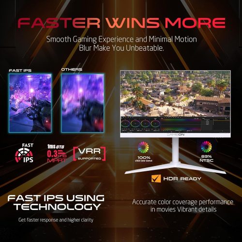 GAMEON GOA27QHD180IPS Artic Pro Series 27" QHD, 180Hz, MPRT 0.3ms, Fast IPS Gaming Monitor (Support PS5) - White GAMEON GOA27QHD180IPS Artic Pro Series 27" QHD, 180Hz, MPRT 0.3ms, Fast IPS Gaming Monitor (Support PS5) - White