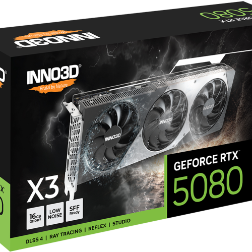 بطاقة الرسومات إنو3دي جي فورس RTX 5080 X3 بسعة 16 جيجابايت GDDR7
