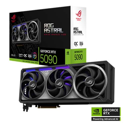 كرت شاشة اسوس روج استرال RTX 5090 ذاكرة 32GB مكسور السرعة ROG Astral GeForce RTX 5090 GDDR7 OC كرت شاشة اسوس روج استرال RTX 5090 ذاكرة 32GB مكسور السرعة ROG Astral GeForce RTX 5090 GDDR7 OC