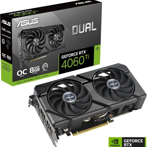 كرت شاشة اسوس دول ايفو 4060TI 8جيجابايت ASUS Dual GeForce RTX 4060 Ti O8G EVO كرت شاشة اسوس دول ايفو 4060TI 8جيجابايت ASUS Dual GeForce RTX 4060 Ti O8G EVO