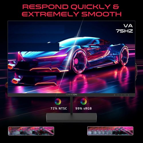 GAMEON GB24F75 Basic Series Gaming Monitor FHD VA Panel, 75Hz, 5ms Built-in Speakers, Support PS5 Black GAMEON GB24F75 Basic Series Gaming Monitor FHD VA Panel, 75Hz, 5ms Built-in Speakers, Support PS5 Black