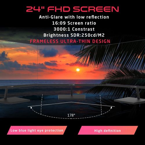 GAMEON GB24F75 Basic Series Gaming Monitor FHD VA Panel, 75Hz, 5ms Built-in Speakers, Support PS5 Black GAMEON GB24F75 Basic Series Gaming Monitor FHD VA Panel, 75Hz, 5ms Built-in Speakers, Support PS5 Black