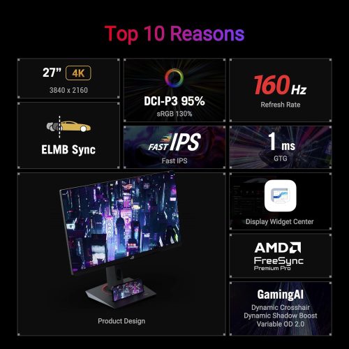 اسوس ROG Strix XG27UCS شاشة 27 بوصة 4K UHD بتردد 160Hz واستجابة 1ms اسوس ROG Strix XG27UCS شاشة 27 بوصة 4K UHD بتردد 160Hz واستجابة 1ms