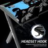 Call Of Duty (COD) Hawksbill Series RGB Flowing Light Gaming Desk With Mouse pad, Headphone Hook & Cup Holder - Black/Blue Call Of Duty (COD) Hawksbill Series RGB Flowing Light Gaming Desk With Mouse pad, Headphone Hook & Cup Holder - Black/Blue