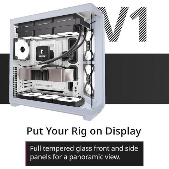 APNX V1 Dual-ChamberMid tower White wood Case APNX V1 Dual-ChamberMid tower White wood Case