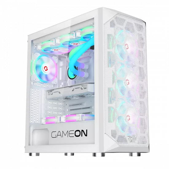 GAMEON Emperor Arctic I Series Mid Tower PC Gaming Case White