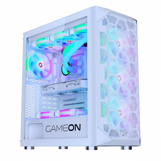 GAMEON Emperor Arctic I Series Mid Tower PC Gaming Case White