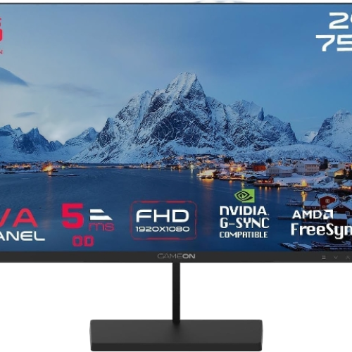 شاشة العاب جيم اون GB24F75  مقاس 24  هرتز 75 هرتز   GAMEON GB24F75 Basic Series Gaming Monitor FHD VA Panel, 75Hz, 5ms Built-in Speakers, Support PS5 Black  