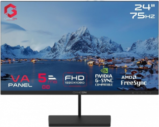 شاشة العاب جيم اون GB24F75  مقاس 24  هرتز 75 هرتز   GAMEON GB24F75 Basic Series Gaming Monitor FHD VA Panel, 75Hz, 5ms Built-in Speakers, Support PS5 Black  