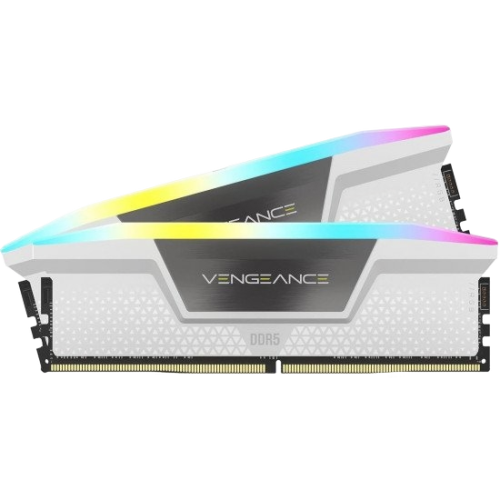 CORSAIR VENGEANCE RGB DDR5 DRAM 16GB (1x16GB) 6400MHz White CORSAIR VENGEANCE RGB DDR5 DRAM 16GB (1x16GB) 6400MHz White