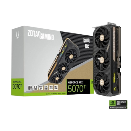 Zotac NVIDIA GeForce RTX 5070 Ti SOLID SFF Overclocked Triple Fan 16GB GDDR7 PCIe 5.0 Graphics Card