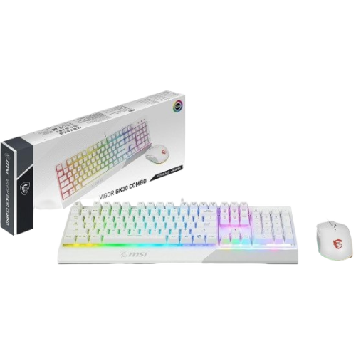 MSI Vigor GK30 Gaming Keyboard and Mouse Combo RGB White AR MSI Vigor GK30 Gaming Keyboard and Mouse Combo RGB White AR