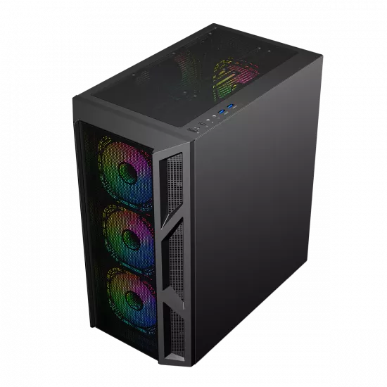 GAMEON Trident IV Series Mid Tower Gaming Case BLACK