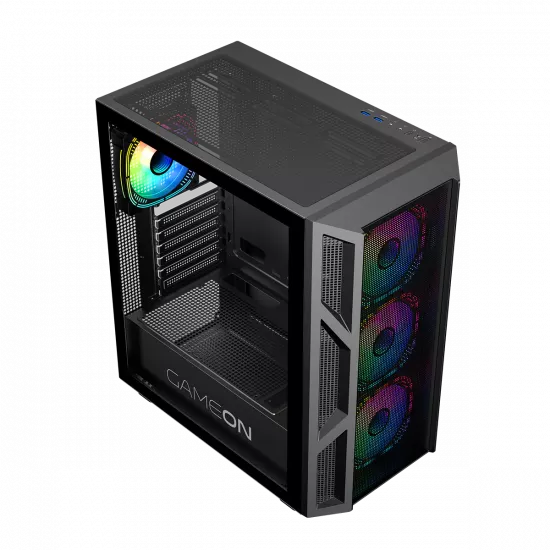 GAMEON Trident IV Series Mid Tower Gaming Case BLACK