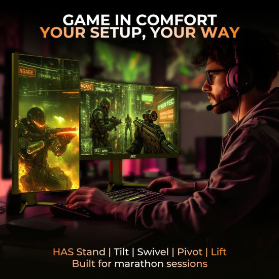 AOC 24G4 – 23.8" FHD 180Hz Gaming Monitor (Fast IPS, HDR10)