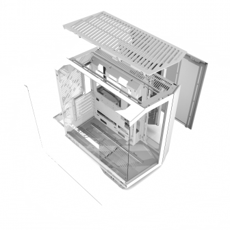 DarkFlash DY470 White – Panoramic Case with 4 ARGB Fans