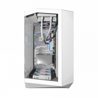 DarkFlash DY470 White – Panoramic Case with 4 ARGB Fans