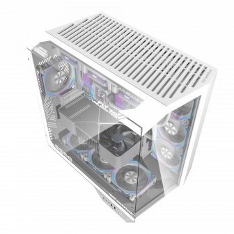 DarkFlash DY470 White – Panoramic Case with 4 ARGB Fans