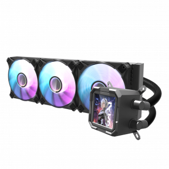 DarkFlash DV360S 360mm ARGB Liquid Cooler with IPS Display – Black