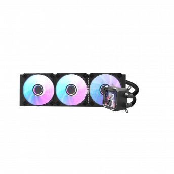 DarkFlash DV360S 360mm ARGB Liquid Cooler with IPS Display – Black