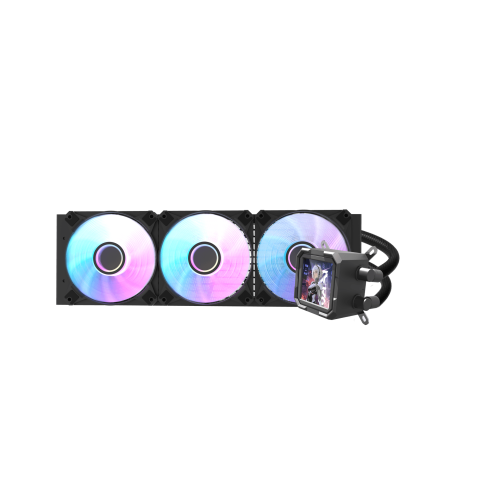 DarkFlash DV360S 360mm ARGB Liquid Cooler with IPS Display – Black