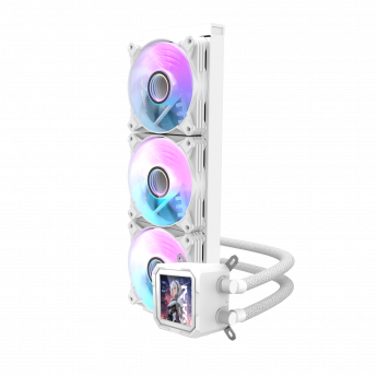 DarkFlash DV360S 360mm ARGB Liquid Cooler with IPS Display – White
