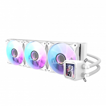 DarkFlash DV360S 360mm ARGB Liquid Cooler with IPS Display – White